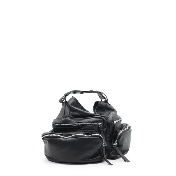 Lara<br />Black Zipped Bucket Bag 