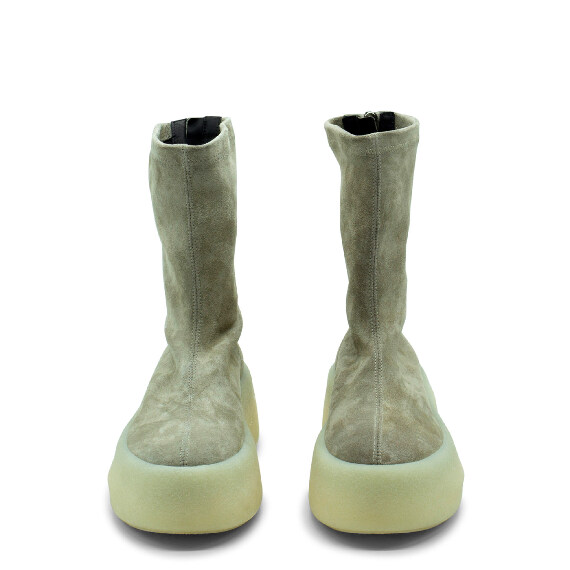 Creepy Sand Stretch Split Leather Half Boots