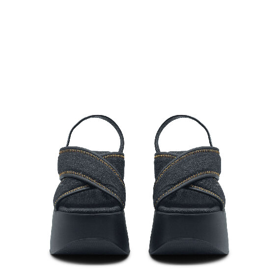 Yoko ciabatta denim  nera 