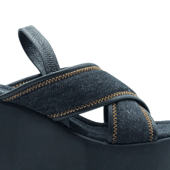 Yoko ciabatta denim  nera 