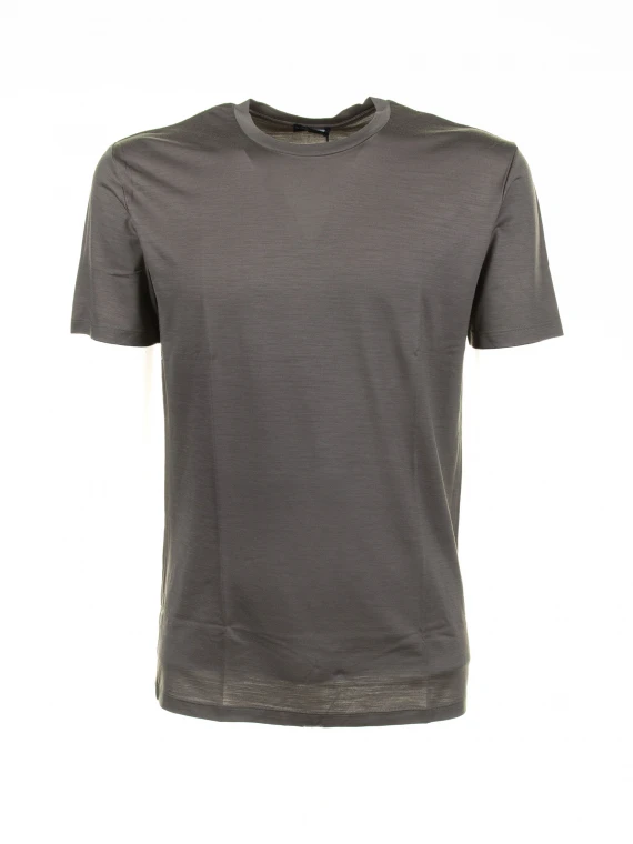 T-shirt fango in lana merino