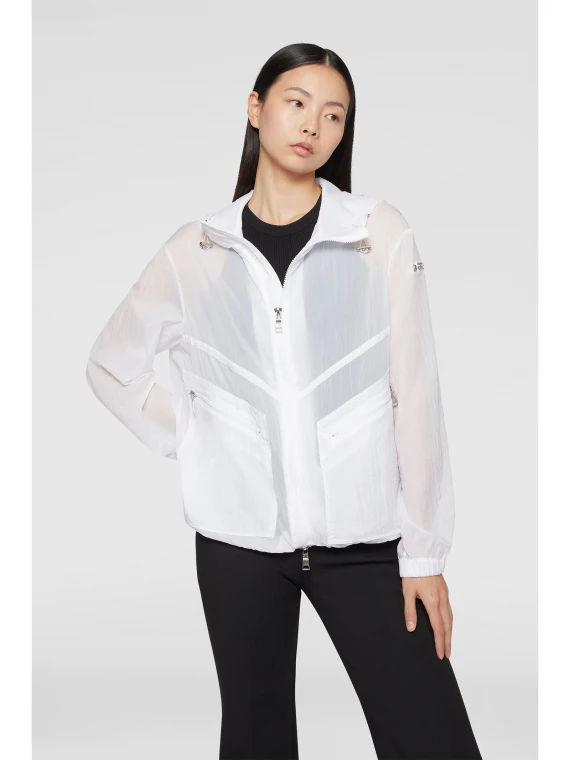 White windbreaker with zip