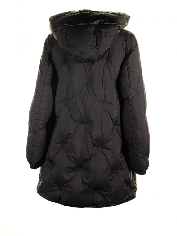 Women's black long down jacket