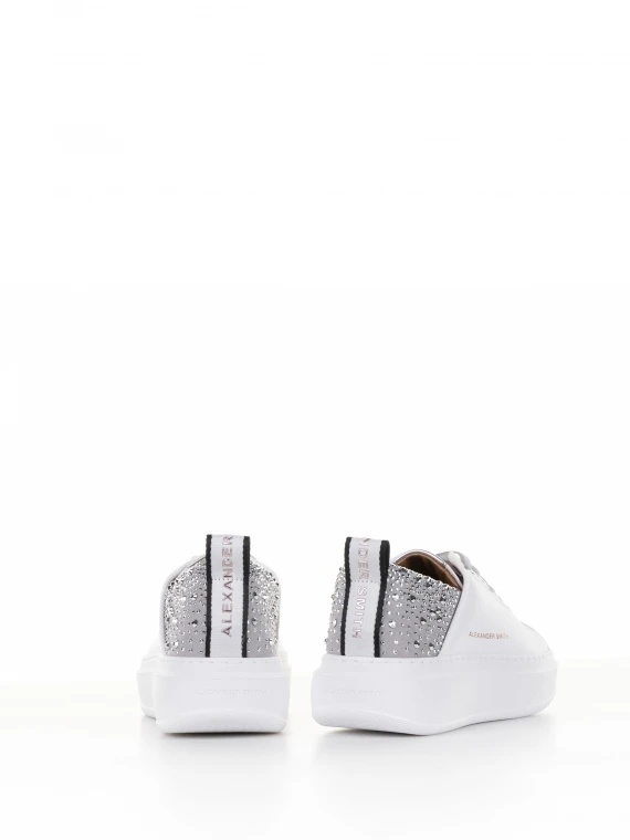 Sneaker Wembley in pelle e strass