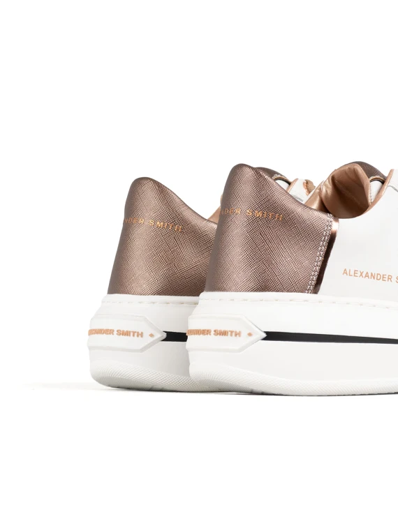 Sneaker Lancaster in pelle bianco bronzo