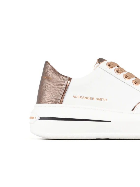 Sneaker Lancaster in pelle bianco bronzo