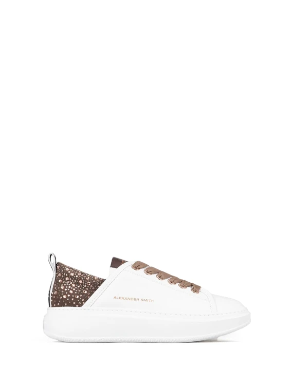 Sneaker Wembley bianco bronzo in pelle