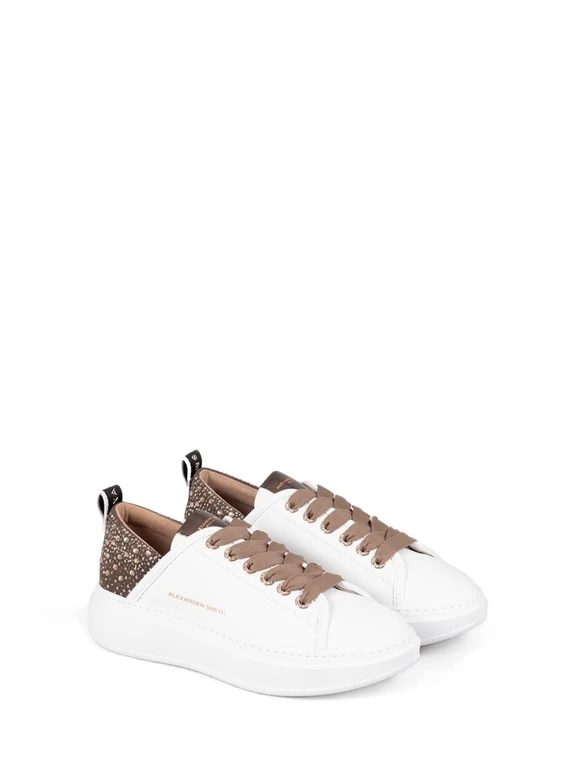 Sneaker Wembley bianco bronzo in pelle