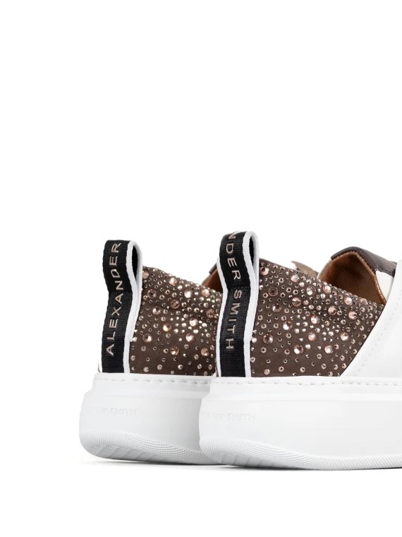 Sneaker Wembley bianco bronzo in pelle