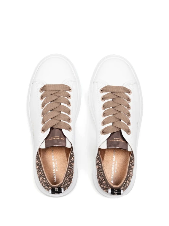 Sneaker Wembley bianco bronzo in pelle