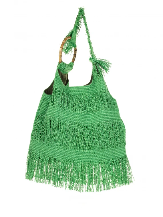 Green Picasso shopping bag with fringes