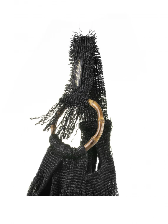 Black Picasso shopping bag with fringes