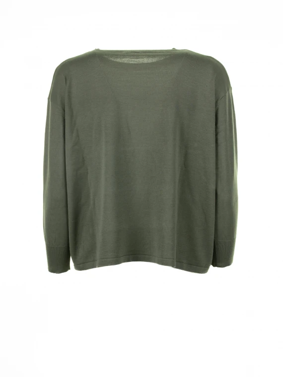 Green crew neck sweater