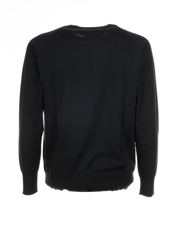 Black crew-neck sweater