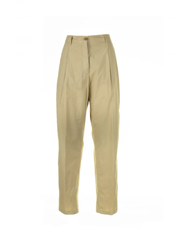 Pantalone a vita alta beige