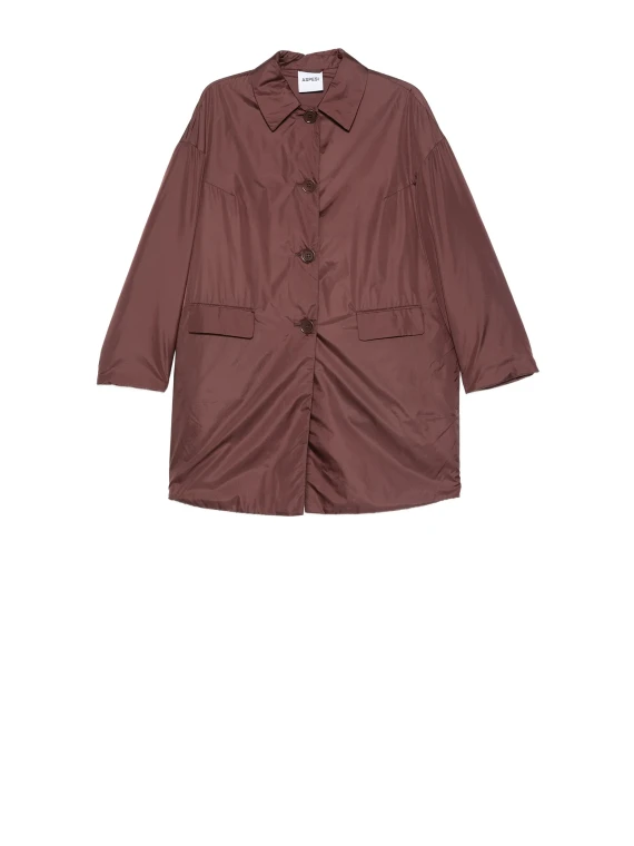 Cappotto burgundy donna con botton
