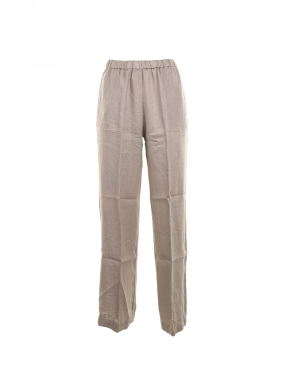 High-waisted linen trousers