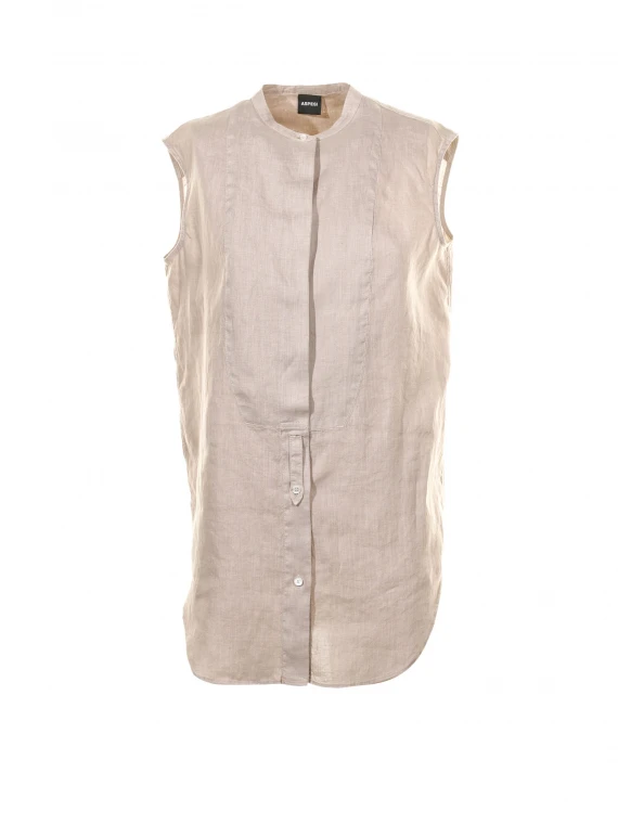 Camicia coreana smanicata beige