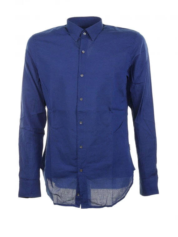 Camicia blu in cotone