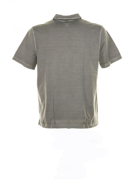 Gray short-sleeved polo shirt