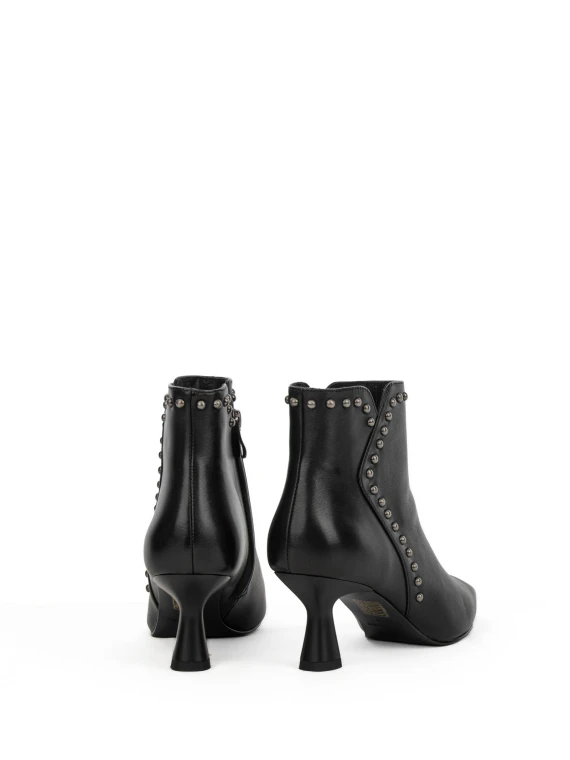 Black leather ankle boot