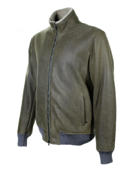 Giubbino verde con zip