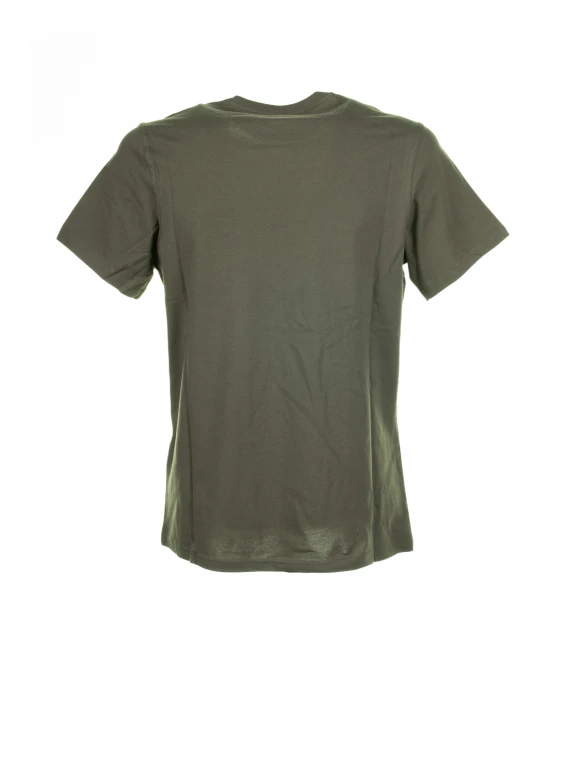 T-shirt verde con taschino e logo