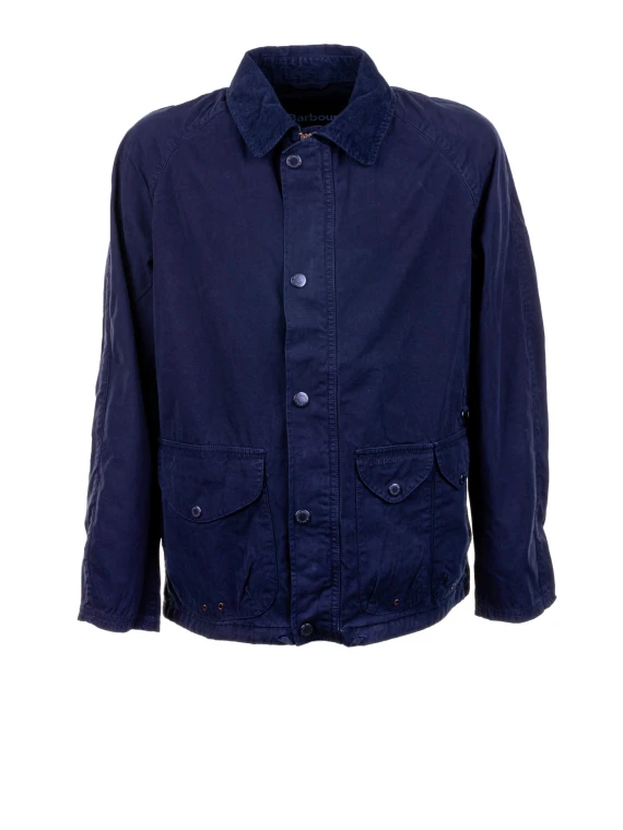 Men's Blue Button Down Collar Jacket