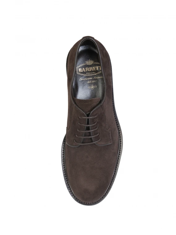 Derby in dark brown suede