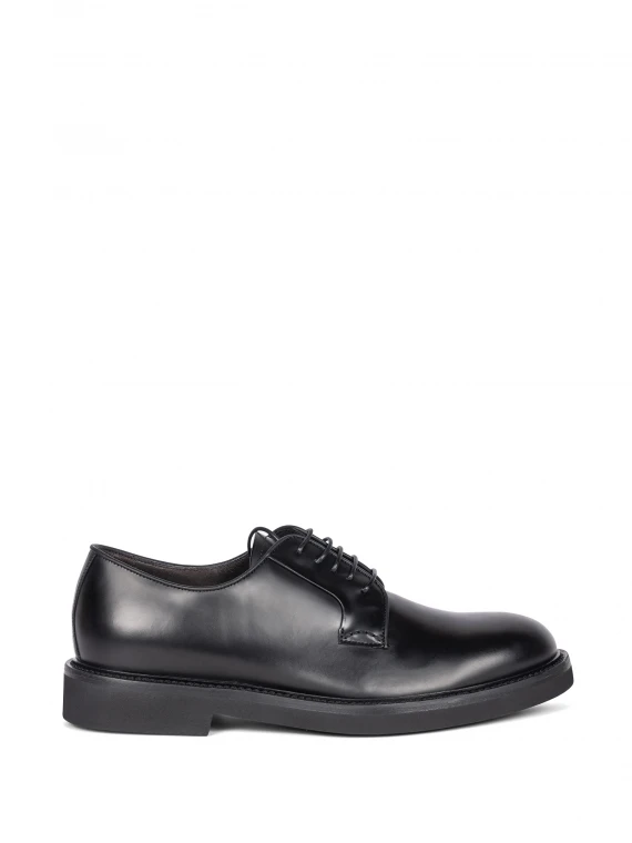 black leather derby