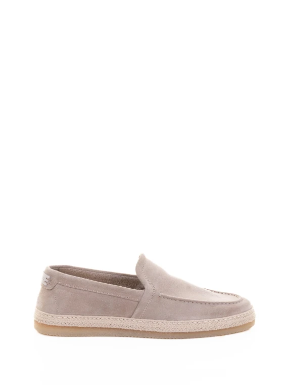 Mocassino beige uomo in suede