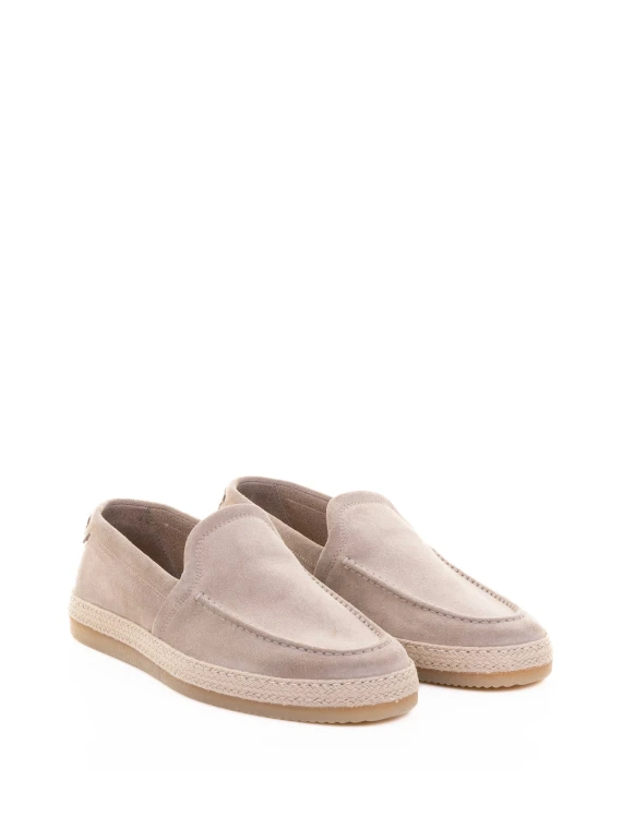 Beige Men's Suede Moccasin