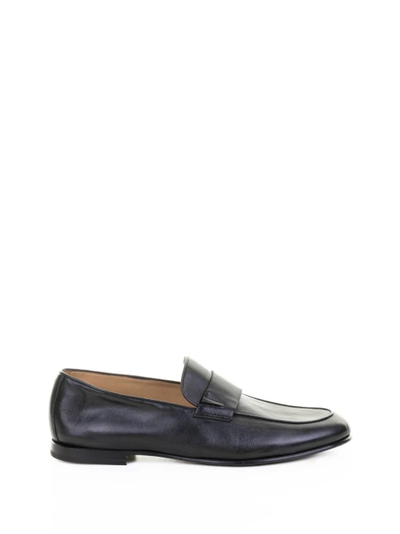 Men's Black Leather Moccasin