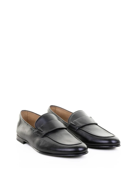 Men's Black Leather Moccasin