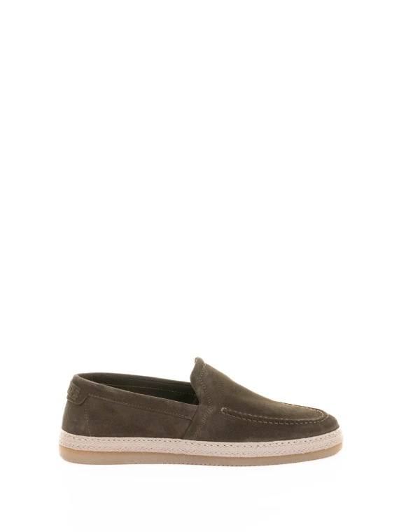 Mocassino oliva uomo in suede