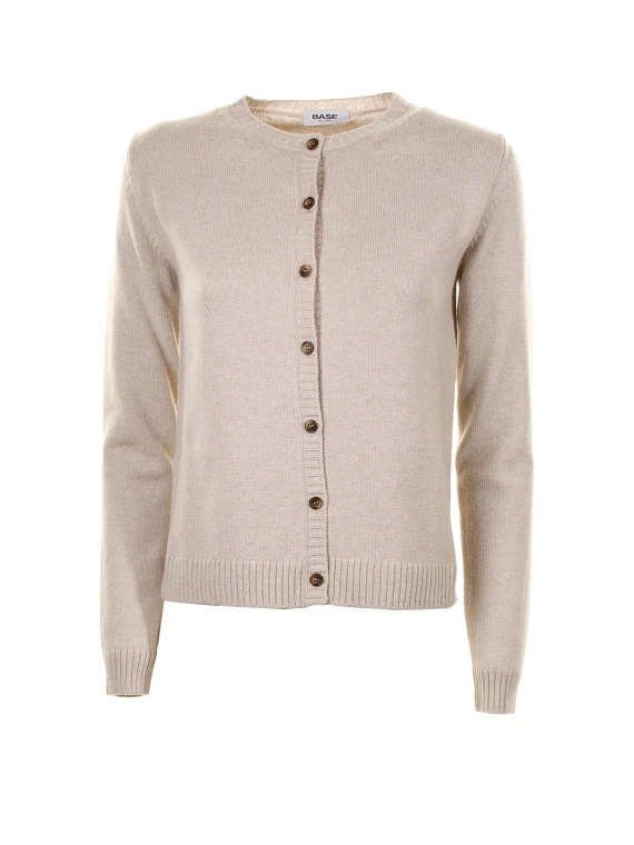 Cardigan con bottoni beige