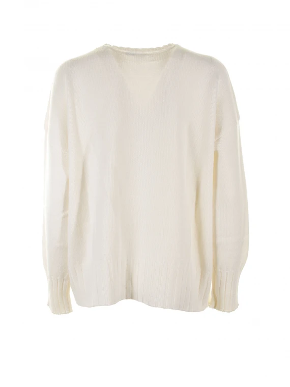 White crew neck sweater