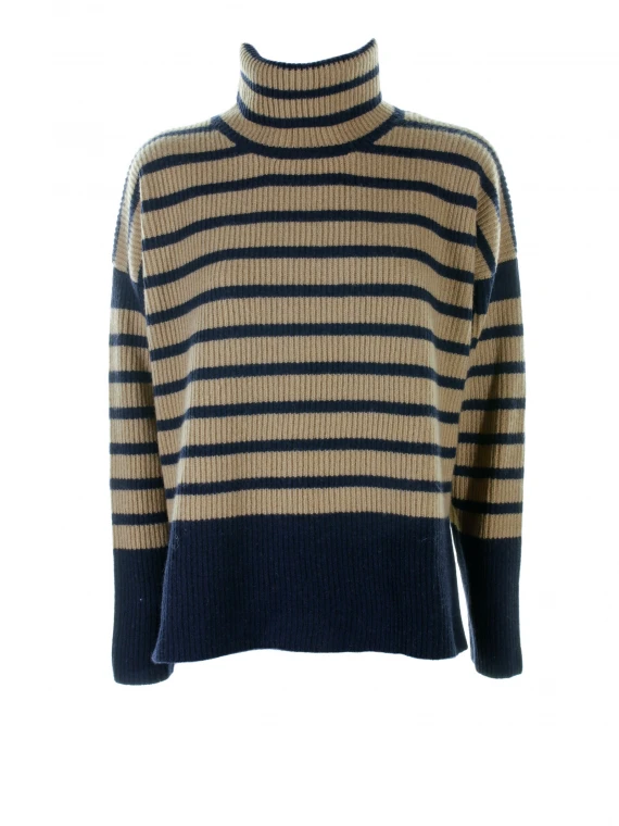 Striped turtleneck sweater