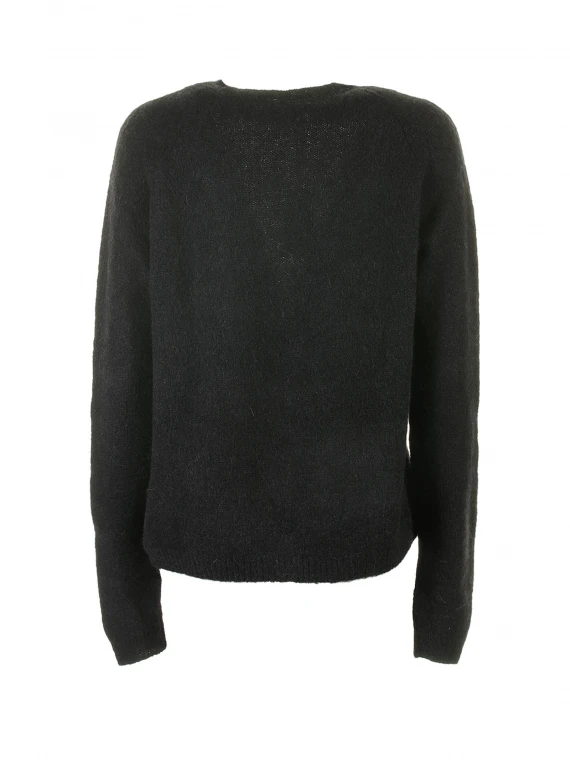 Black crew-neck sweater