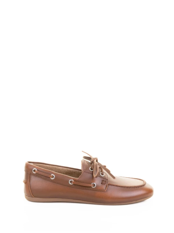 Mocassino da barca donna marrone in pelle