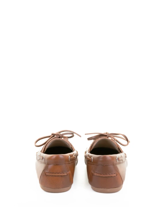 Women's Brown Leather Boat Moccasin