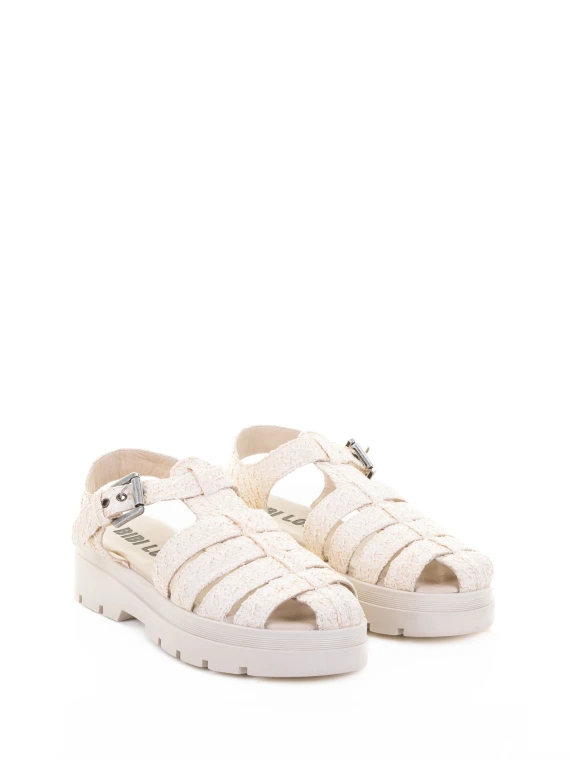 Sandalo bianco in pelle