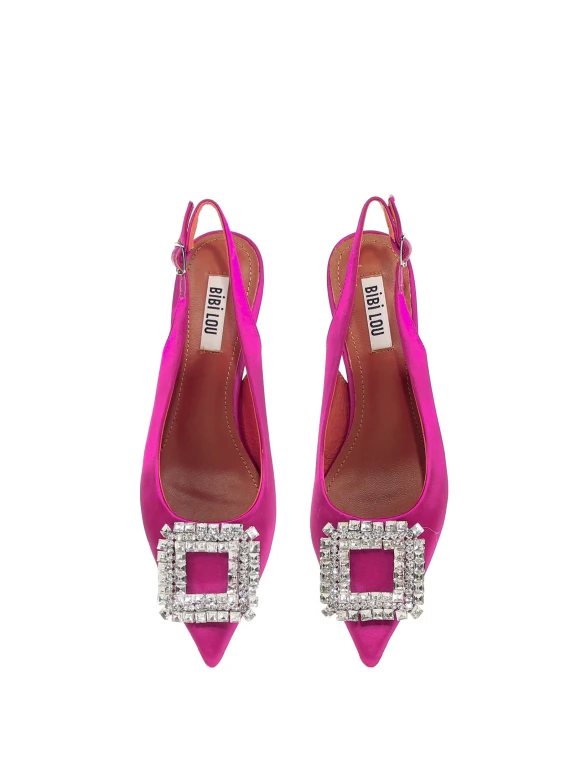 Satin Slingback with rhinestone details