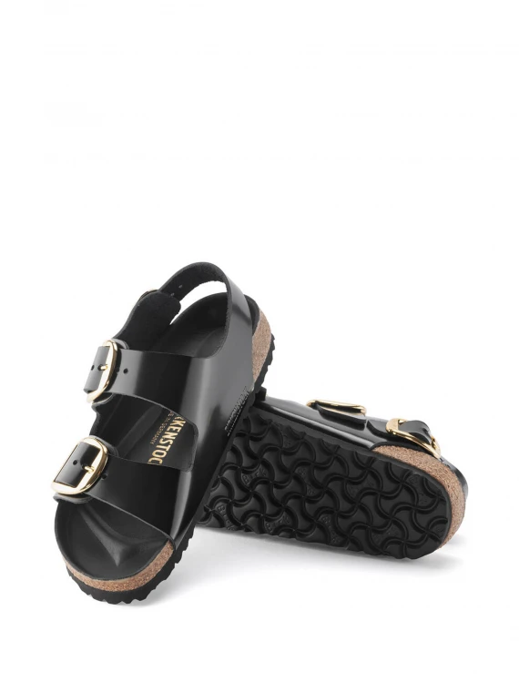 Milano Big Buckle sandal in leather