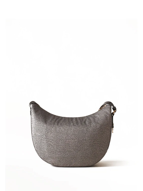 Borsa a tracolla Luna Hobo middle in tessuto Op grigio