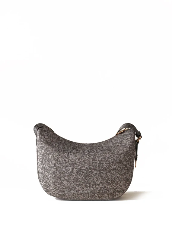 Luna Hobo small shoulder bag in Op fabric grey