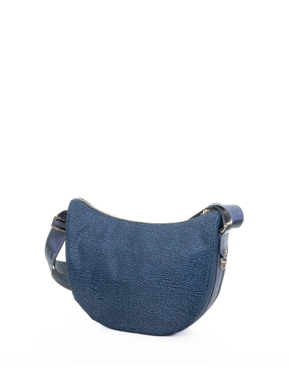 Luna M denim shoulder bag in recycled fabric Op
