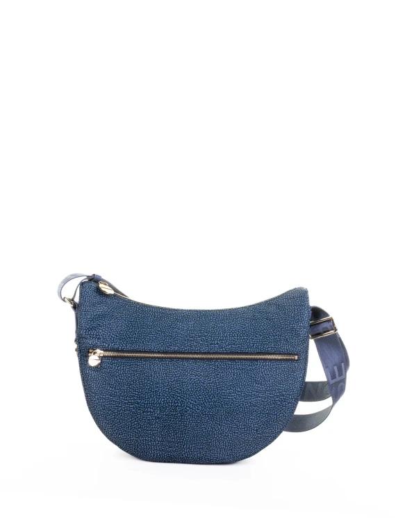 Luna M denim shoulder bag in recycled fabric Op