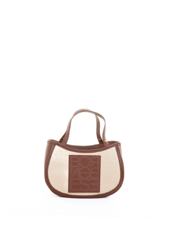 Shopping bag Riviera Small effetto paglia intrecciata
