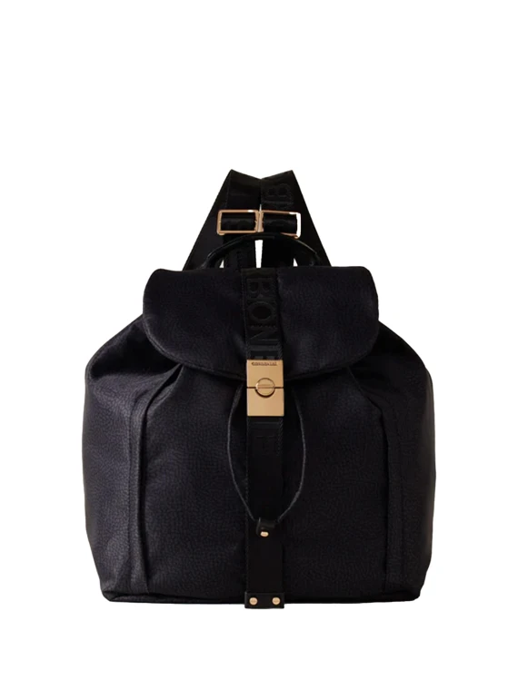 Fold Medium Backpack in Black Recycled Fabric OP